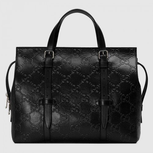 Bolso tote con GG en relieve Gucci 625774 Negro