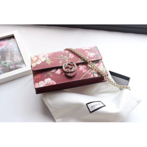 Gucci GG bolso de hombro de lona de alta calidad 409340 Borgoña