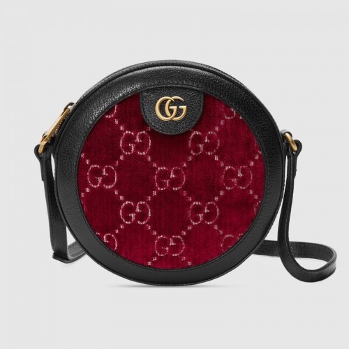 Gucci GG bolso de hombro redondo de terciopelo 574978
