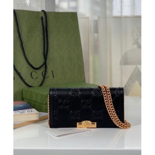 Cartera Gucci GG con cadena 676155 negro