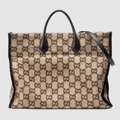Gucci GG bolso de compras de lana 598169 blanco