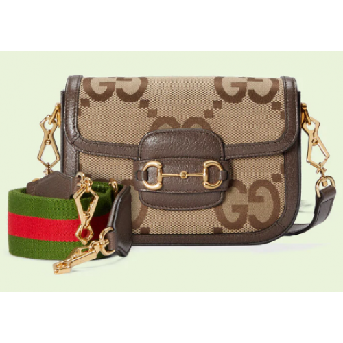 Gucci Horsebit 1955 jumbo GG mini bolso 658574 marrón