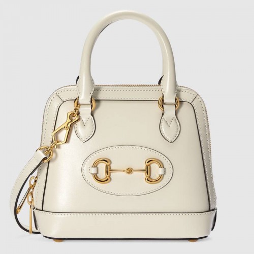 Gucci Horsebit 1955 mini bolso de mano 640716 blanco
