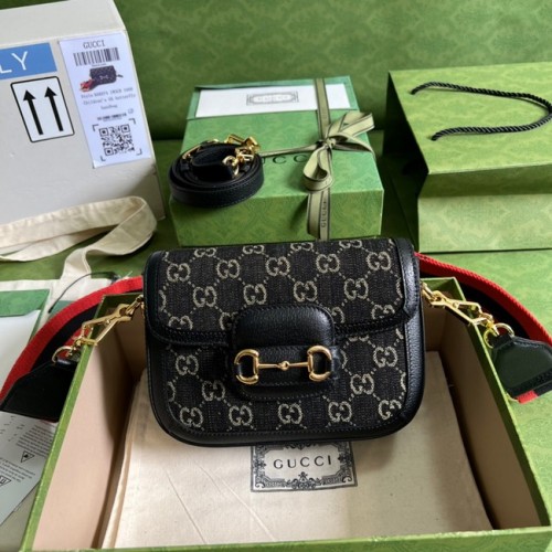 Gucci Horsebit 1955 bandolera 658574 Negro