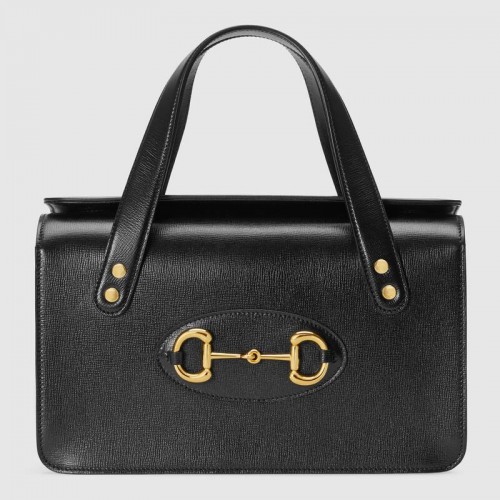 Gucci Horsebit 1955 bolso pequeño con asa superior 627323 negro
