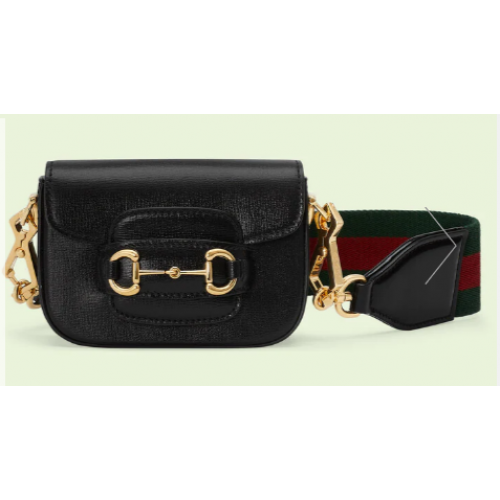 Gucci Horsebit 1955 cartera con correa 699760 negro