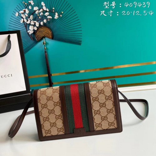 Cartera Gucci Horsebit 1955 con cadena 409439 marrón