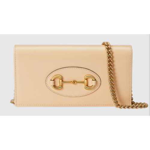 Cartera Gucci Horsebit 1955 con cadena 621892 Beige
