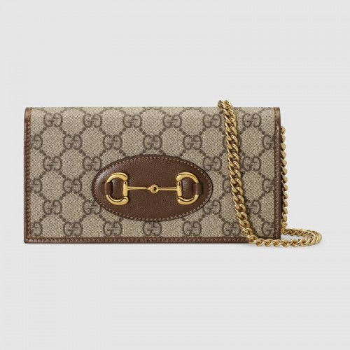 Cartera Gucci Horsebit 1955 con cadena 621892 marrón