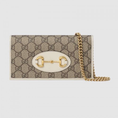 Cartera Gucci Horsebit 1955 con cadena 621892 blanco