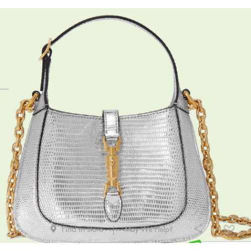 Gucci Jackie 1961 minibolso de lagarto 675799 Plata
