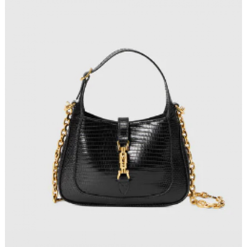 Gucci Jackie 1961 minibolso de lagarto 675799 negro