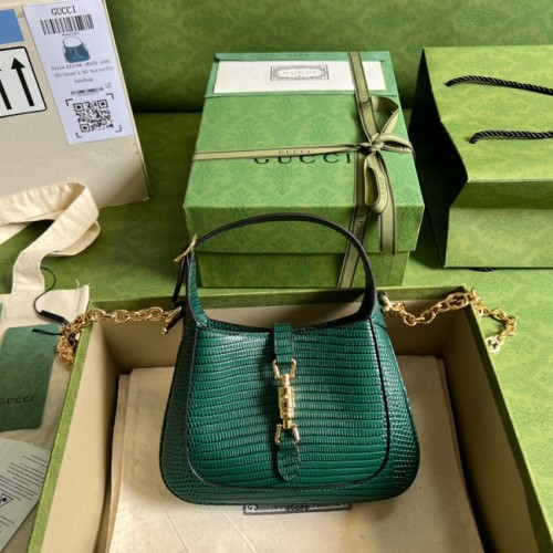 Gucci Jackie 1961 minibolso de lagarto 675799 verde