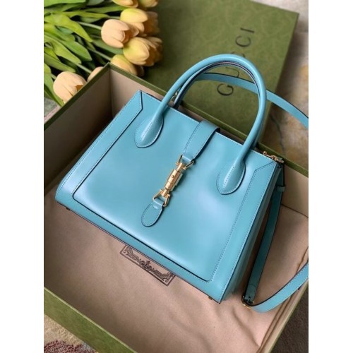 Gucci Jackie 1961 bolso tote mediano 649016 azul claro