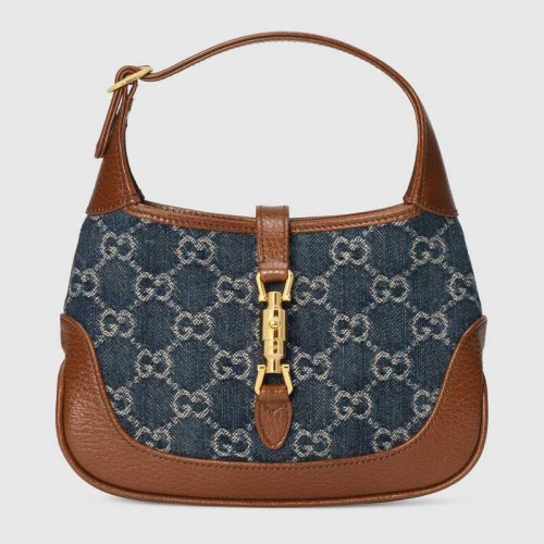 Gucci Jackie 1961 mini bolso de hombro 637092 Azul oscuro