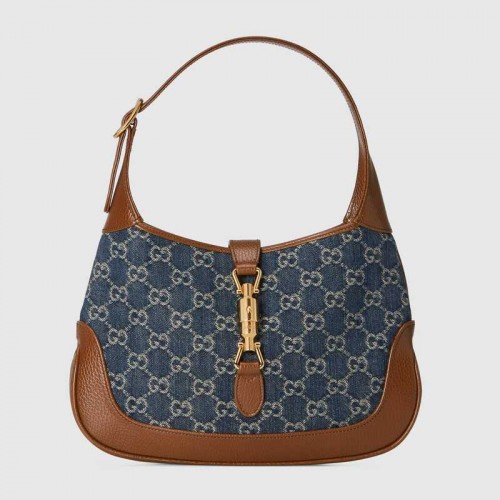 Gucci Jackie 1961 bolso de hombro pequeño 636706 Azul oscuro