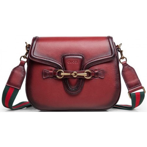 Gucci Lady Web Bolsos de hombro de piel de becerro 383848 Borgoña