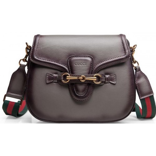 Gucci Lady Web Bolsos de hombro de piel de becerro 383848 Gris