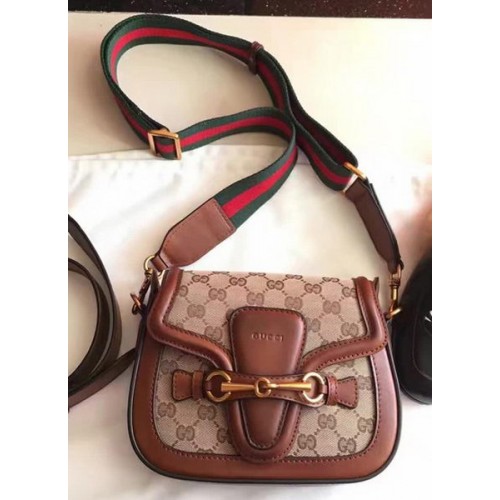 Gucci Lady Web GG Bolso de hombro de lona 383821 Marrón
