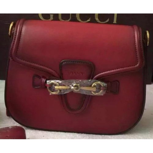 Gucci Lady Web Bolso de hombro de cuero teñido a mano 380573 Borgoña