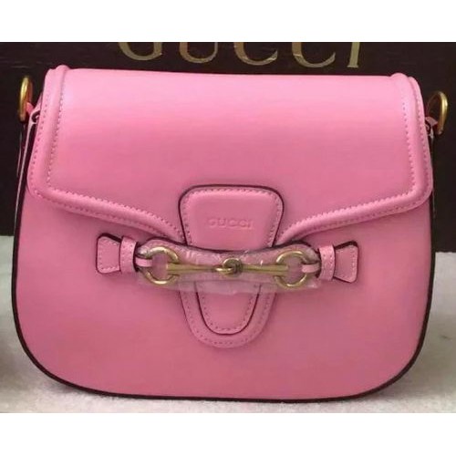 Gucci Lady Web Bolso de hombro de cuero teñido a mano 380573 Rosa