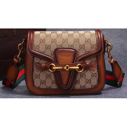 Gucci Lady Web Original GG Canvas Shoulder Bag 383848 Trigo