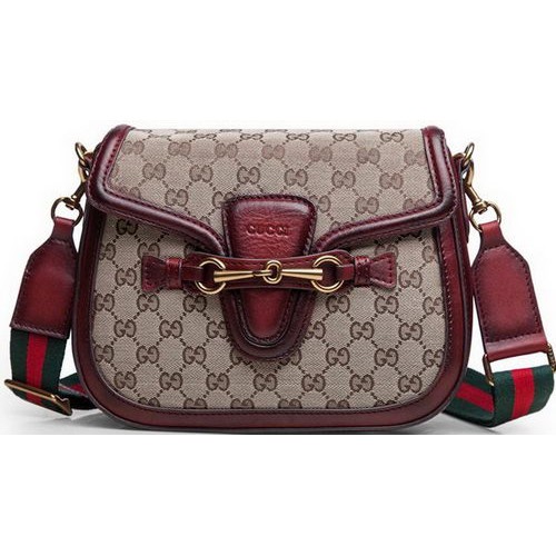 Gucci Lady Web Original GG Bolsos de hombro de lona 383848 Borgoña