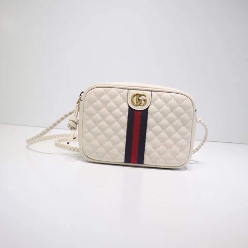 Gucci Bolso bandolera pequeño de piel laminada 51060 blanco