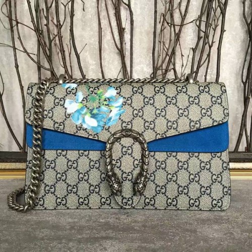 Gucci Medium Dionysus GG Canvas Shoulder Bag 400249 Azul