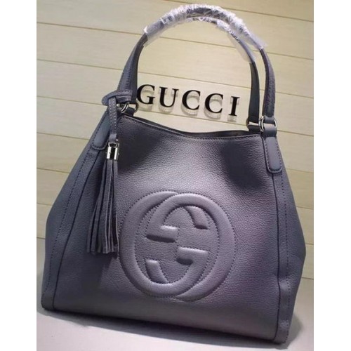 Gucci Mediano Soho Bolso De Hombro Piel De Becerro 282309 Gris