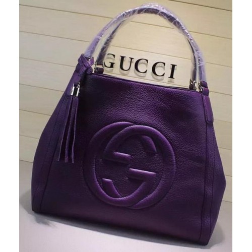 Gucci Mediano Soho Bolso De Hombro Piel De Becerro 282309 Púrpura
