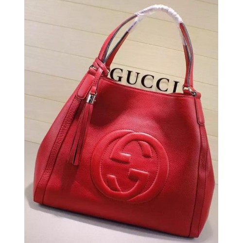 Gucci Mediano Soho Bolso De Hombro Piel De Becerro 282309 Rojo