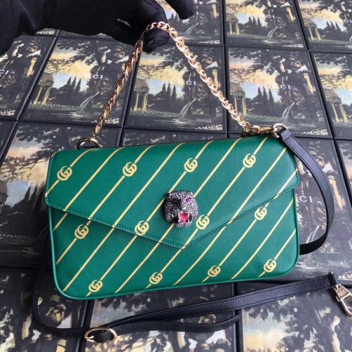 Gucci Bolso de hombro doble mediano 524822 verde