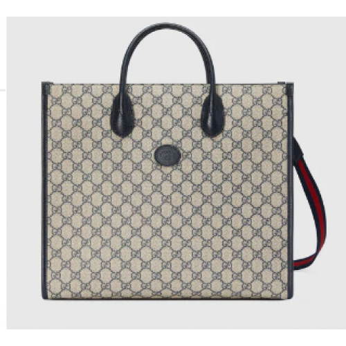 Gucci Tote mediano con G entrelazada 674148 azul