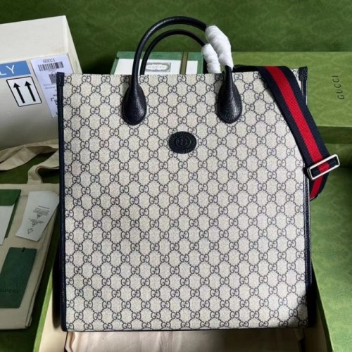 Gucci Tote mediano con G entrelazada 674155 azul