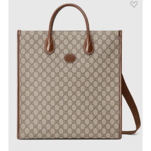 Gucci Tote mediano con G entrelazada 674155 marrón