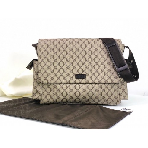 Gucci Messenger Bolsa de pañales GG Plus 211131 Gris