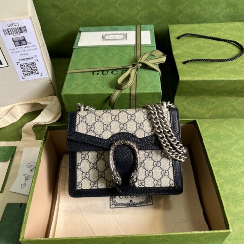 Gucci Mini Dionysus GG lona bolso de hombro 421970 azul