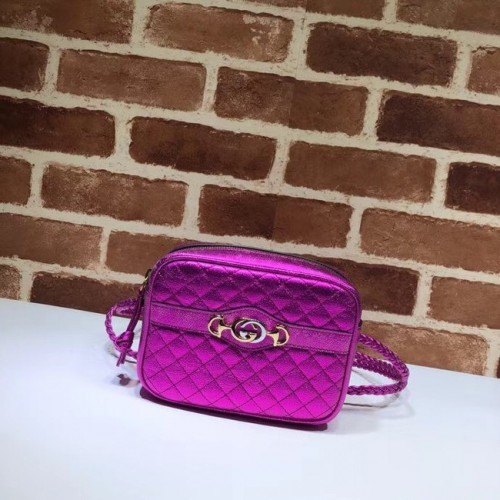 Gucci Mini bolso de piel laminada 534950 Fucsia