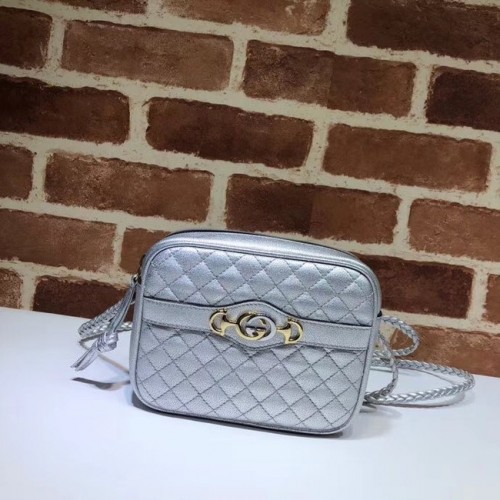 Gucci Mini bolso de cuero laminado 534950 plata