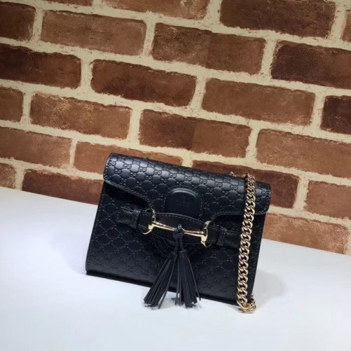 Gucci Mini bolso de cuero 449636 negro
