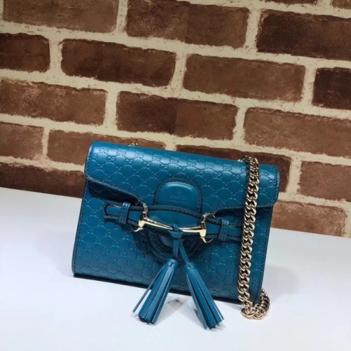 Gucci Mini bolso de cuero 449636 azul