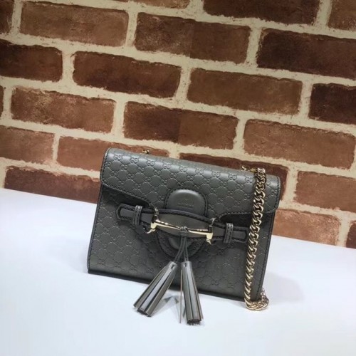 Gucci Mini bolso de cuero 449636 gris