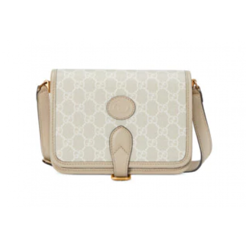 Gucci Mini bolso de hombro con G entrelazada 671620 Beige