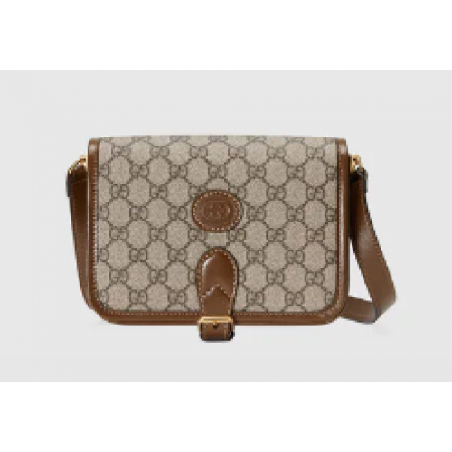 Gucci Mini bolso de hombro con G entrelazada 671620 Marrón