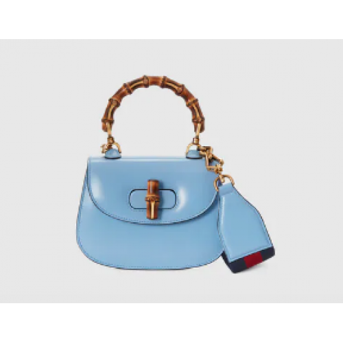 Gucci Mini bolso de mano con Bambú 686864 Azul