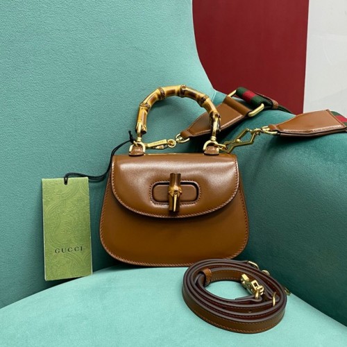 Gucci Mini bolso de mano con bambú 686864 marrón