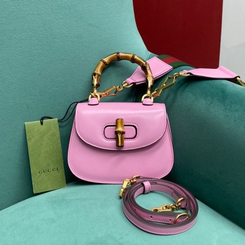 Gucci Mini bolso de mano con Bambú 686864 rosa