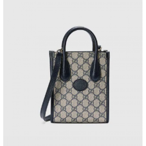 Gucci Mini bolso tote con G entrelazada 671623 Azul