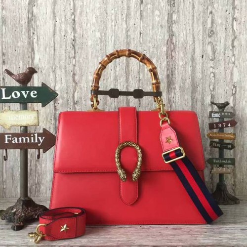 Gucci Now Bamboo Shopper Bag 421999A Rojo